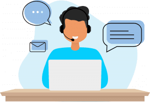 Illustration of a man on a computer
