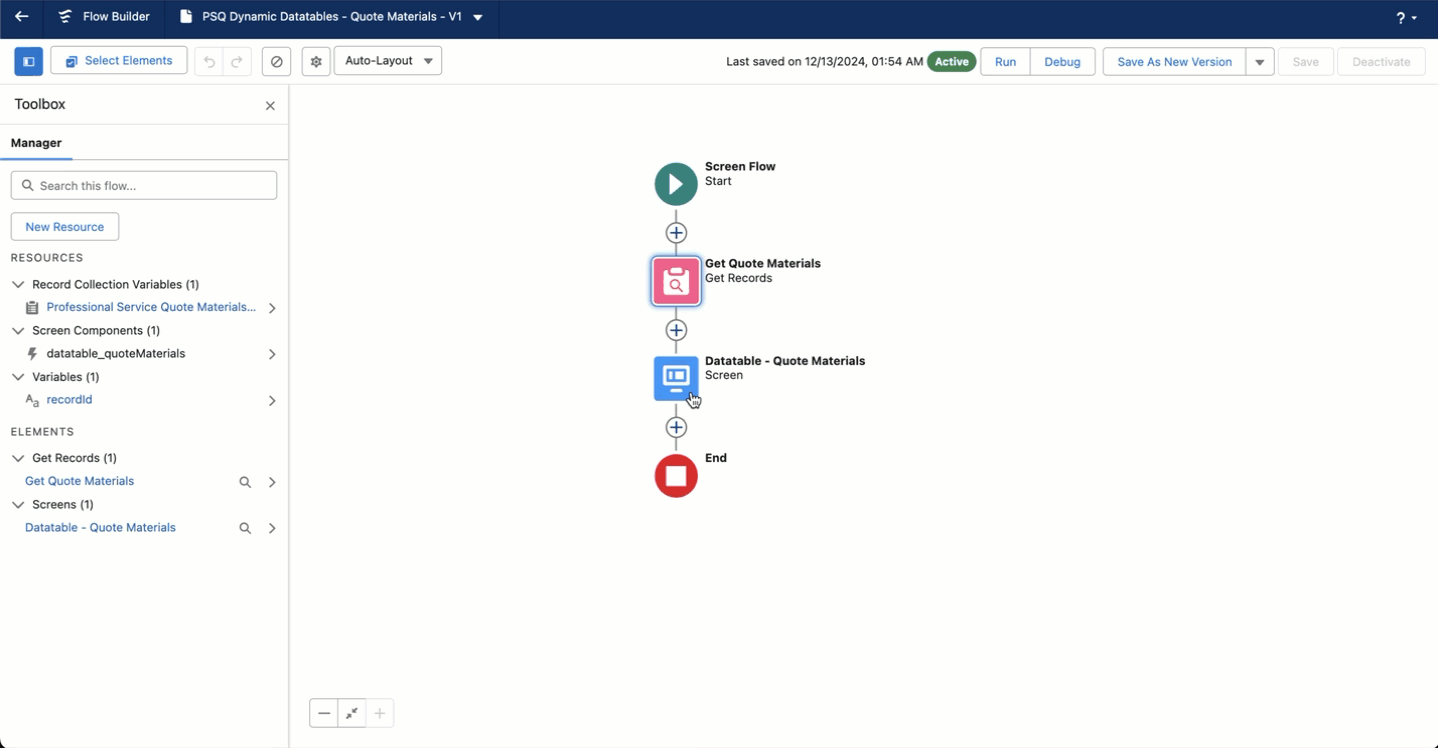Editing columns in PSQuote Dynamic Datatable feature with clicks-not-code